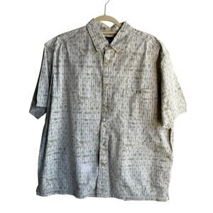 St. John's Bay 90s Men’s Sage Green Abstract Short Sleeve Hawaiian Shirt LARGE